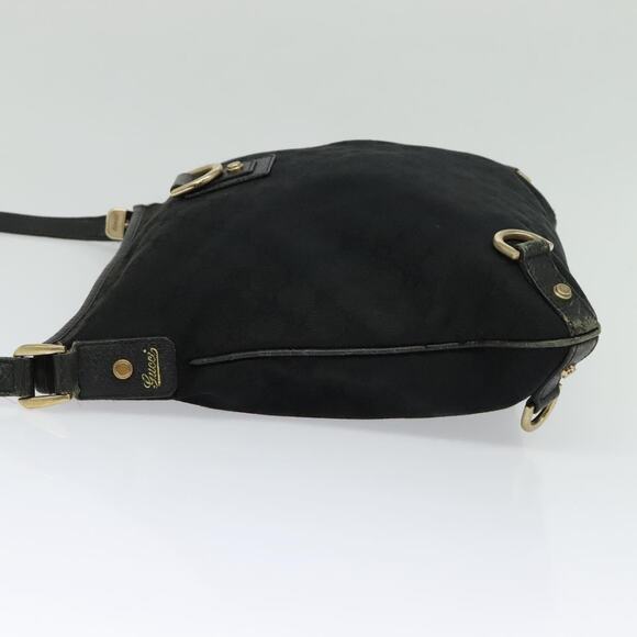 GUCCI GG Canvas Abbey Shoulder Bag Black Gold - Picture 4 of 12